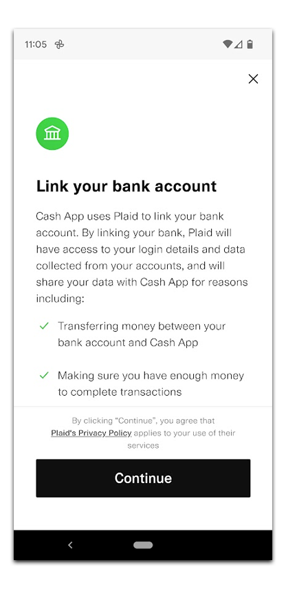 Link your bank account Chime and Cash App