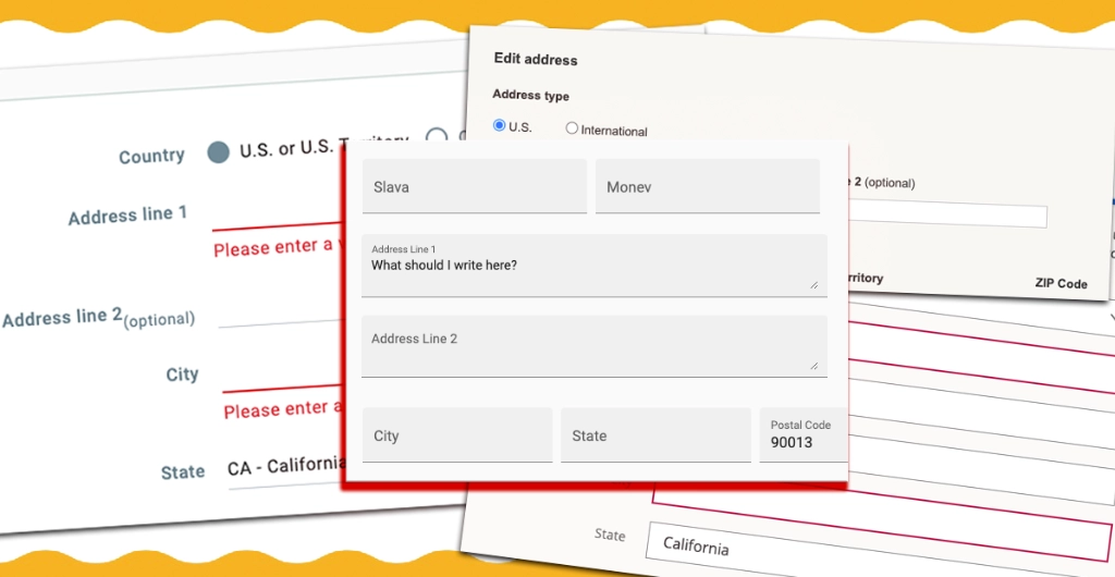 Address line 1 and address line 2