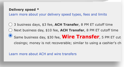 Wire transfer