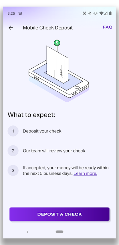 Transfer money between banks using Mobile Check Deposit