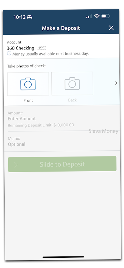 Mobile Check Deposit using Capital One