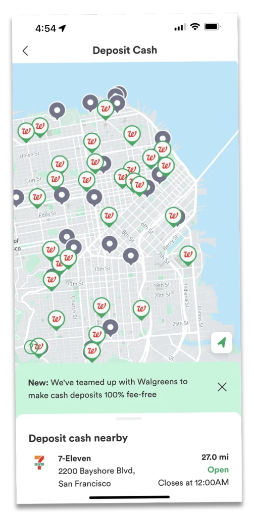 Chime Deposit locations map