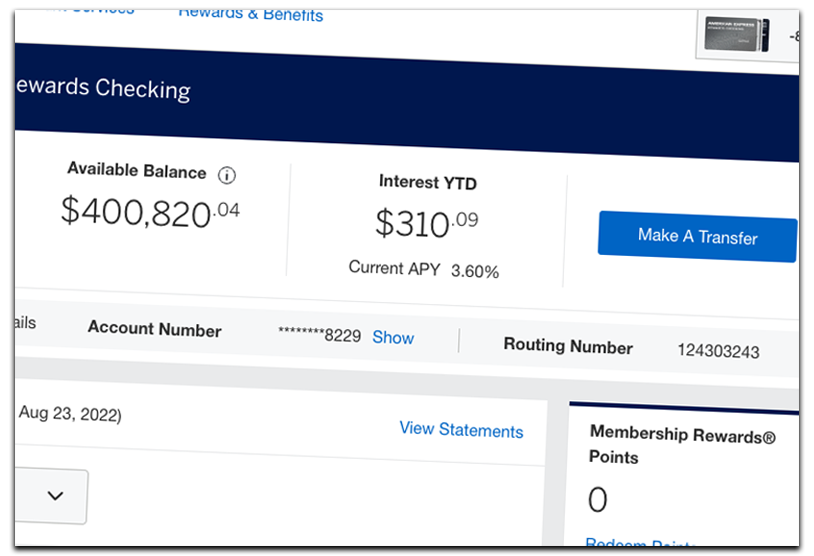 American Express Checking Rewards account