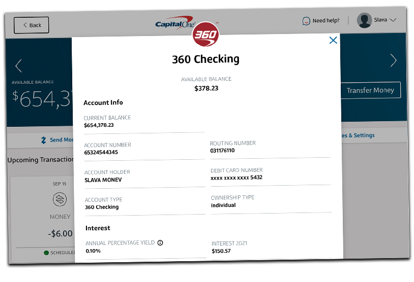 Capital One Checking account earn 0.1% interest