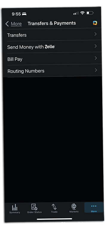 Does Schwab support Zelle?