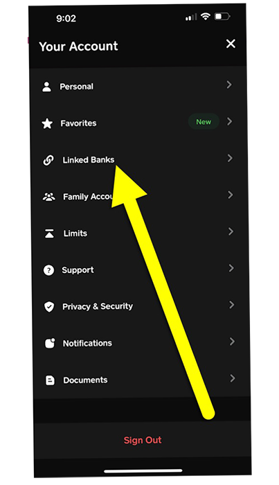 Click on Cash App Link Bank